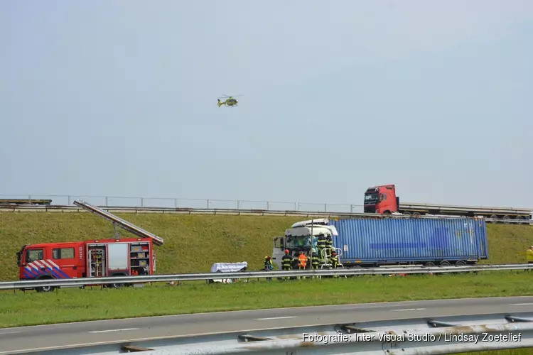 Ongeval met vrachtwagens op Afsluitdijk