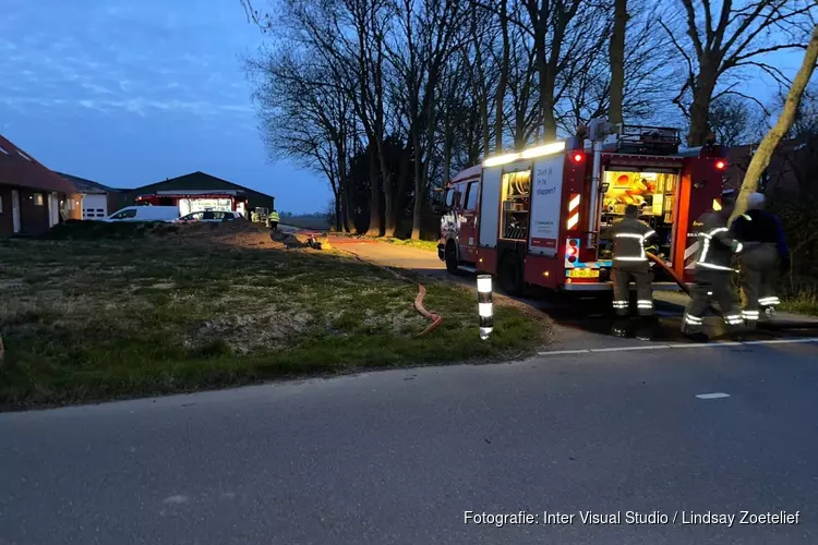 Ontkoppelde vaatwasser zorgt voor brand in loods in Slootdorp