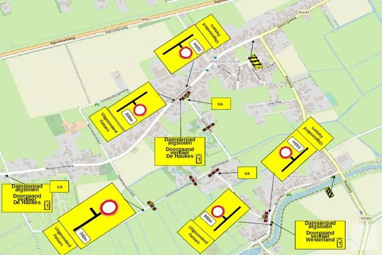 Afsluiting Oosterdamsterweg en Damsterpad in Westerland