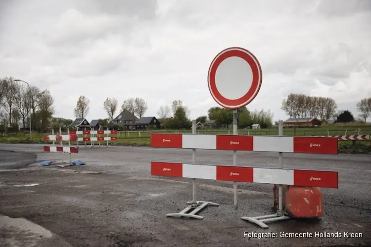 Afsluiting fietspad Terpweg in Wieringerwerf